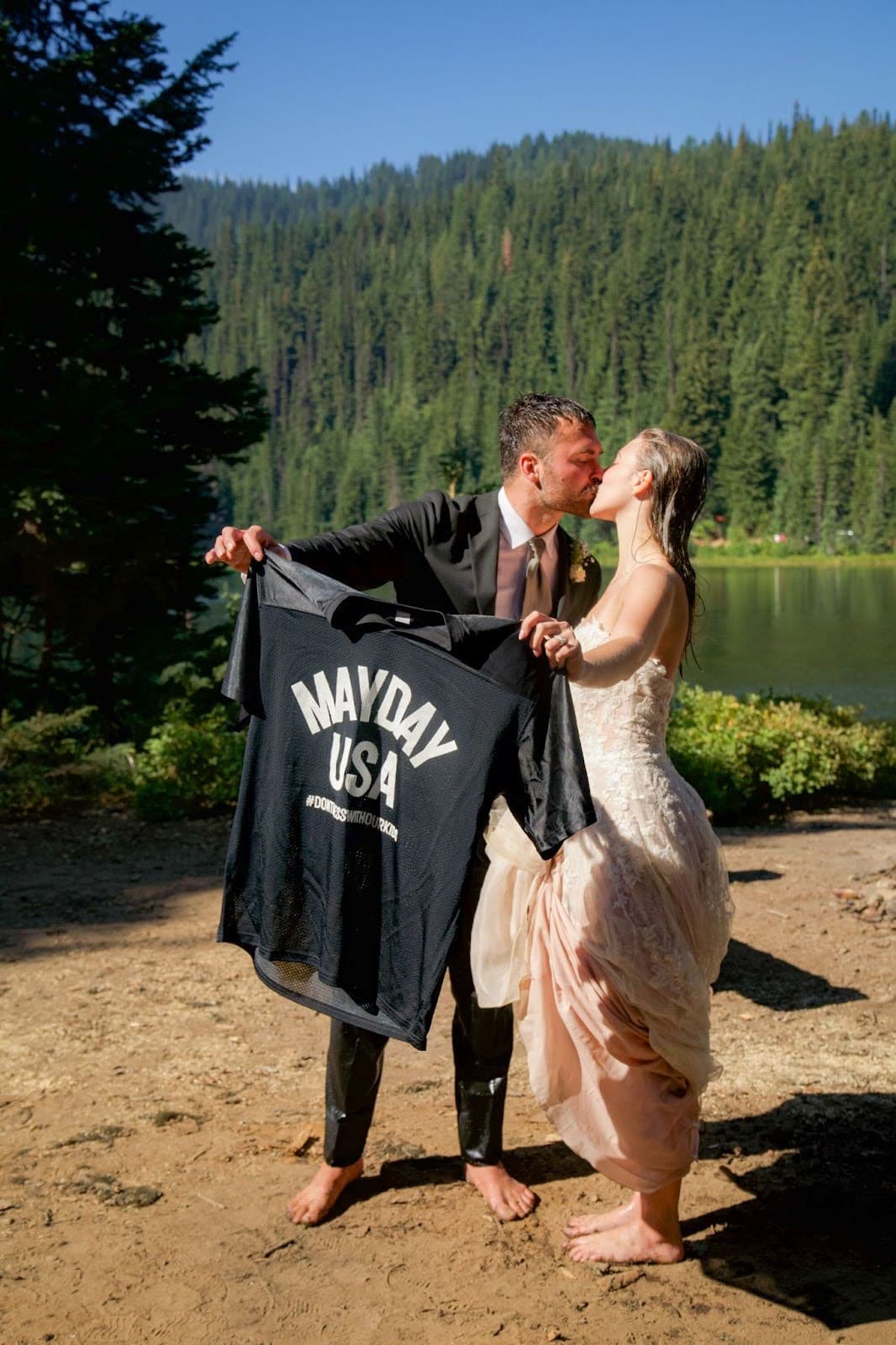 Luke and Stephanie on their wedding day